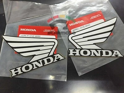 2 piezas PARA HONDA ALA PEGATINA TANQUE DE COMBUSTIBLE ACEITE CALCOMANÍA EMBLEMA CARENADO PLATA NEGRO 90mm Foto 1 de 4