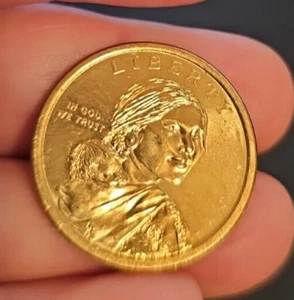 SACAGAWEA 1621 Wampanoag Treaty USA Dollar Coin No Date On Front Circulated - Picture 1 of 5