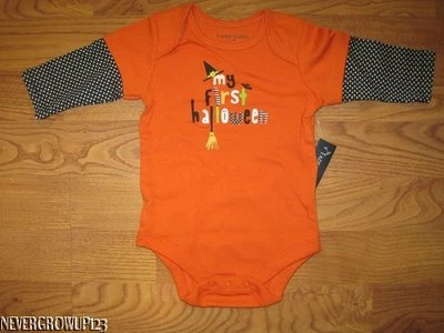 MI PRIMER~1ER BODY HALLOWEEN MANGA LARGA BEBÉ NIÑA~NUEVO EN CAJA~3M~NUEVO CON ETIQUETAS Foto 1 de 3