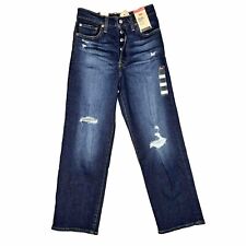 Levi's Ribcage Straight Ankle Women’s 27x27 Button-fly Dark-Med Blue