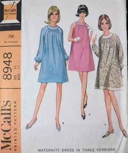 Vtg 1960s 1967 McCall 8948 Maternity Tent Dress SEWING PATTERN sz 14 34 bust - Picture 1 of 5
