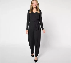 Attitudes by Renee Petite Strick Wickel Overall Schwarz 1X Neu - Bild 1 von 1