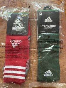 2 New Adidas Copa Zone Cushioned Red Green Over The Calf Soccer Utility Socks M - Picture 1 of 4