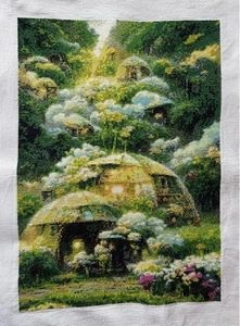 Hecho a mano punto de cruz acabado punto de cruz completado sin marco-Casa de ensueño - Imagen 1 de 6