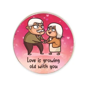 Acrylic Love is Growing Old with You Fridge Magnet A423 - Picture 1 of 5