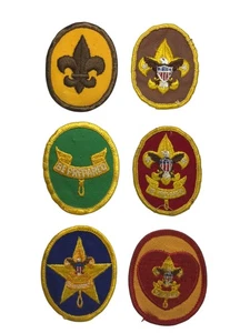 1970s-80s Boy Scouts Complete Rank Set Tenderfoot - Life Patch WORN (WSJ888) - Picture 1 of 2