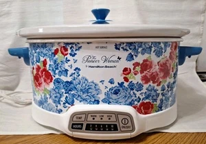 Olla de cocción lenta floral vintage Pioneer Woman 6 cuartos modelo 33679 probada FUNCIONA - Imagen 1 de 10