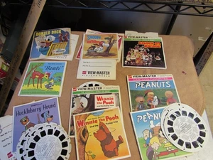 Lot 44 Vintage View Master Reels w/ Booklets Bambi Winnie Snoopy Scooby Moon Etc - Picture 1 of 6