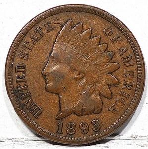 1893 Indian Cents XF - Picture 1 of 2