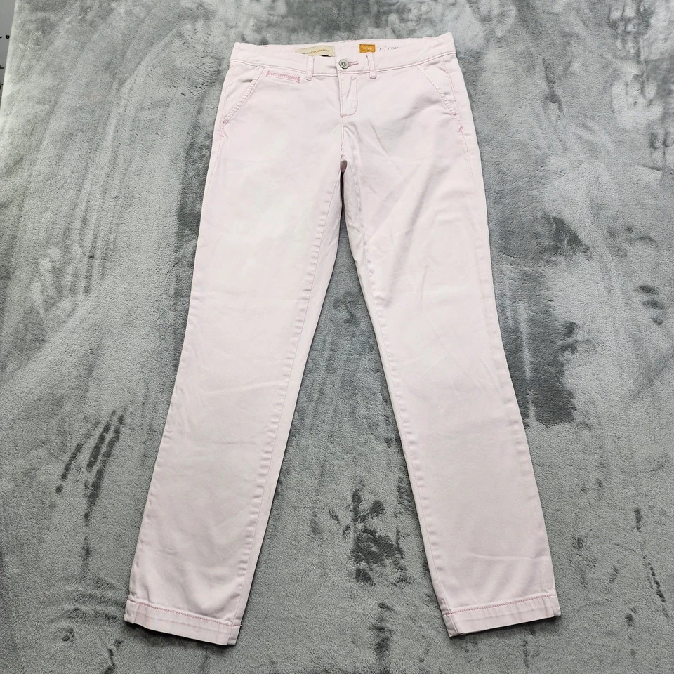 Pilcro Anthropologie Pants Womens 26 Pink Hyphen Fit Slim Straight Low Rise  - Изображение 1 из 4