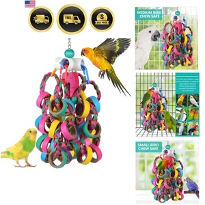 Vogelspielzeug Conure Toys Papagei Nahrungssuche Kauringe 24 Stück bunt Bagel - Bild 1 von 8