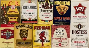 Vintage Lot of Ten (10)+Two (2) for a total of 12 American Companies Wine Labels - Picture 1 of 11