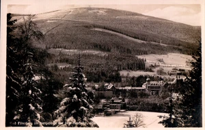 Foto-AK Isergebirge BAD FLINSBERG mit Heufuder, Kirche 30er - Bild 1 von 1