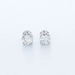 Aretes de oro amarillo con diamantes extraídos en tierra corte redondo E VS2 0,54 ctw certificados - Imagen 1 de 10