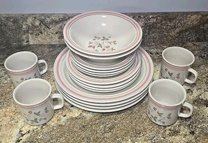 18 teiliges Set Vintage 1986 Newcor Stoneware Strawberry Patch China   - Bild 1 von 9