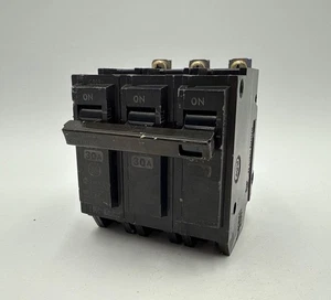 GE THQB32030 Circuit Breaker 30A 3P 240V 3PH THQB Bolt On 30 Amp 3 Pole Used - Picture 1 of 7