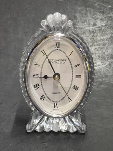 Fifth Avenue Crystal Ltd.Century Oval Crystal Desk Clock Quartz - Picture 1 of 7