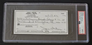 JOHNNY UNITAS Signed Personal Check-HALL OF FAME-BALTIMORE COLTS-PSA 9 Auto - Picture 1 of 7