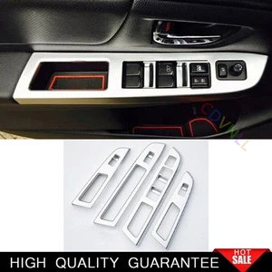 Fit For Subaru XV 2012-2017 Matte Silver Window Lift Panel Switch Cover Trim - Picture 1 of 5