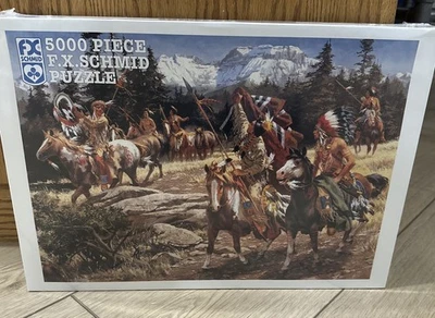 Puzzle 5000 pezzi festa di guerra Harry Schaare vintage 1997 sacchetto sigillato F.X. Schmid - Immagine 1 di 3