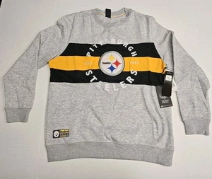 NFL Team Apparel Pittsburgh Steelers Grey Crewneck Sweatshirt / Men's Medium - Picture 1 of 5
