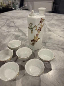 Jarra japonesa para pájaros silbadores sake pájaro silbador y 6 tazas excelente estado ¡Sin usar! - Imagen 1 de 7