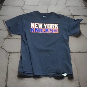 Kristaps Porzingis New York Knicks T Shirt Men XL Basketball Majestic NBA Black - Picture 1 of 7