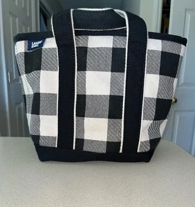 Land's End Buffalo Plaid Small Canvas Tote Bag 8-1/2”x 12” Great Condition - Picture 1 of 6