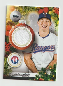 2025 Topps Holiday-Wyatt Langford Jersey Relic-Texas Rangers - Picture 1 of 1