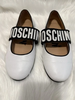 Moschino Girls White & Black Flats - Image 1 of 4