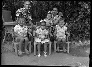 Altes Negativ Foto auf Glas Platte Portrait Familie Kinder Toulon - Bild 1 von 1