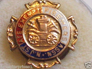 New Jersey State Firemens ASSN Firemen Pin Badge , Original , (Tray 1 Row3) * - Picture 1 of 1