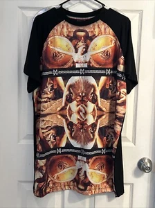 VTG Michael Cherry T-shirt Religious Art Print Cherubs Black Size XL - Picture 1 of 6