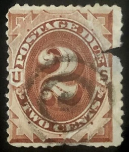 US 1879 #J2 Brown 2c Postage Due Filler Tear Thins Used - Picture 1 of 3
