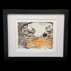 Leroy Neiman Yankee Stadium Signed in Print Vintage Framed Collectible Print - Picture 1 of 4