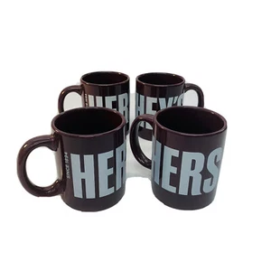 Hershey Tassen Galerie Heiße Schokolade 4er Set Kaffee Tee Braun Silber Buchstaben - Bild 1 von 10