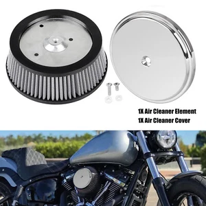 Cubierta de filtro de aire cromada + elemento gris para Harley Dyna Heritage Softail Road King - Imagen 1 de 12