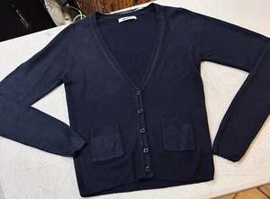 Gina Tricot Ellie Knitted Navy Cardigan Sweater Ladies Lightweight (S) New - Picture 1 of 4