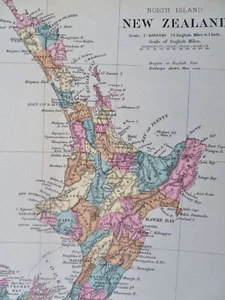 New Zealand North Island Wellington Auckland Manawatu 1893 Stanford map - Picture 1 of 4