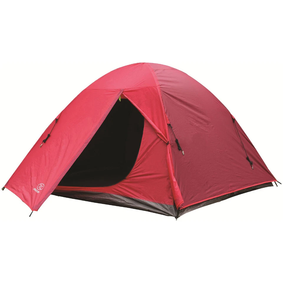Highlander Birch 3 Person Dome Tent Easy Pitch Backpacking Camping Festivals Red - Image 1 of 1