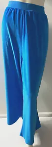 Pantaloni donna LANE BRYANT blu gamba larga vita alta elastico pull up taglia 4X - Foto 1 di 8