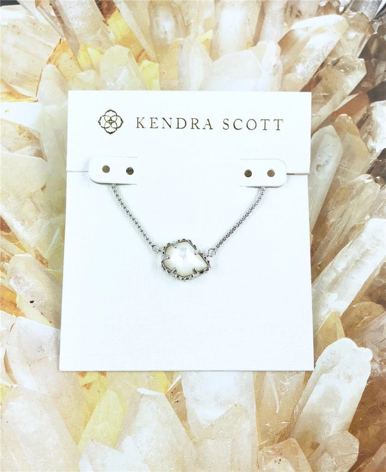 Nuevo Collar Kendra Scott Tess Colgante Perla Marfil Chapado en Rodio Foto 1 de 1