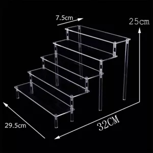 3/4/5 Tier Clear Acrylic Holder Riser Display Shelf Removable Rack Figures AU - Picture 1 of 9