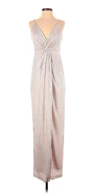 Aidan Mattox Gorgeous Maxi Cocktail Dress ~ Beautiful Silvery Blush Pink ~ Sz 4! - Image 1 of 4