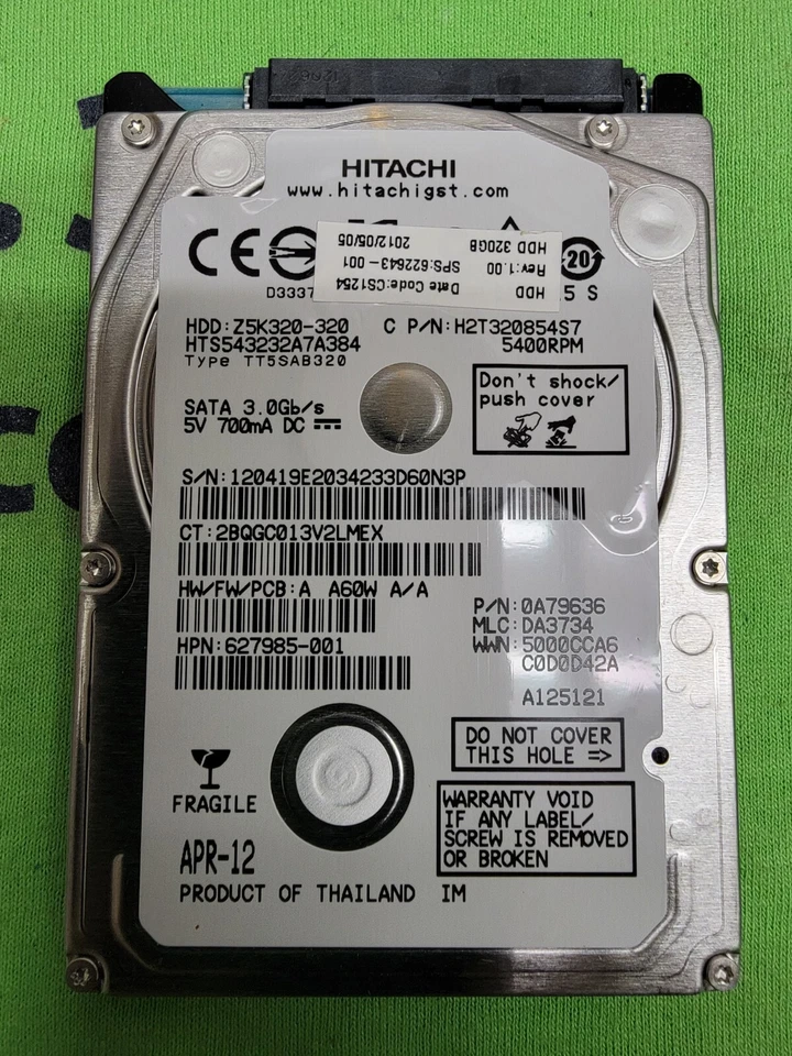 Hitachi Travelstar Z5K320 HTS543232A7A384 320GB Internal 5400RPM 2.5" (0A79636) - Image 1 of 1