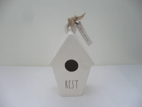 Rae Dunn "Rest" Ceramic Bird House New Cover
