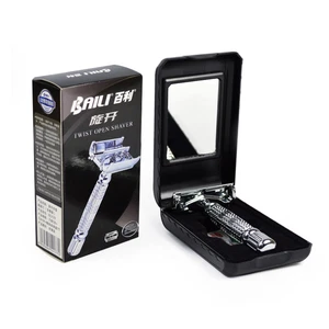 BD17 Traditional Men Double Edge Chrome Safety Razor Classic Shaver+Blade Silver - Imagen 1 de 4