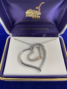 Black Hills Gold sterling silver and gold heart necklace by Landstroms, read... - Picture 1 of 3