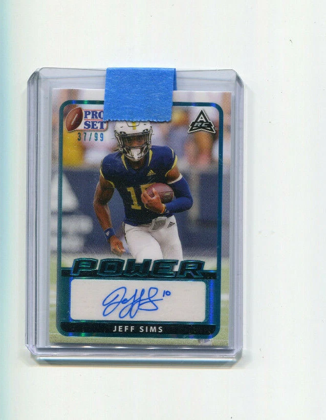 2021 Leaf Pro Set Power Autographs Platinum Jeff Sims ARC Rookie Auto 37/99 - Image 1 of 1