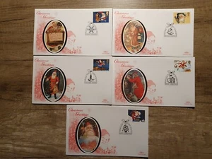 FDC - 1997 - CHRISTMAS GREETINGS - SET 5 FIRST DAY COVERS - BENHAM SILKS #1376 - Picture 1 of 1